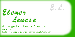 elemer lencse business card